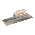 Bon Tool Razor Stainless Steel Finishing Trowel - Square End - 11-1/2" x 4-1/2" with Camel Back Wood Handle 66-305